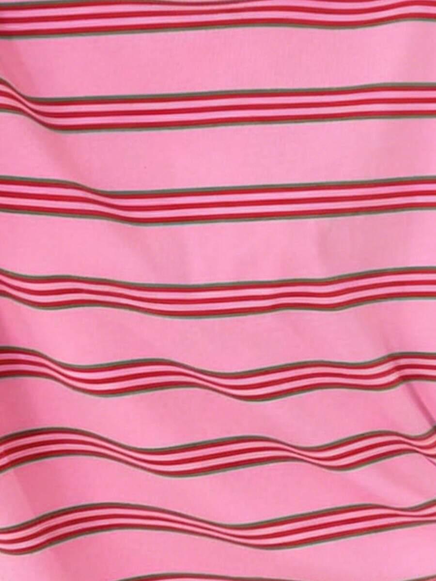 RÓŻOWY T-SHIRT OKRĄGŁY DEKOLT 