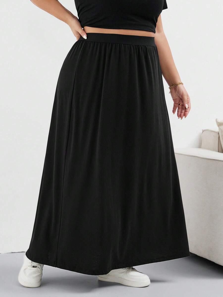 CZARNA SPÓDNICA maxi