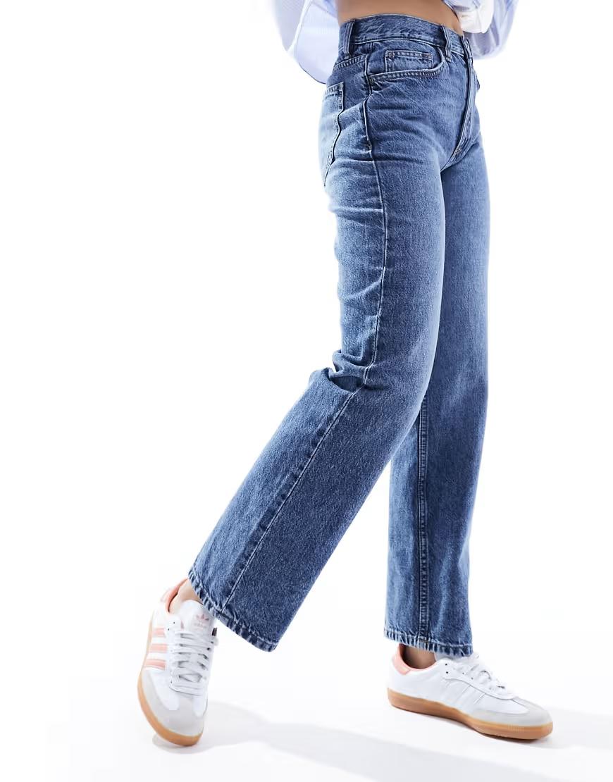 niebieskie SPODNIE JEANS PROSTA NOGAWKA
