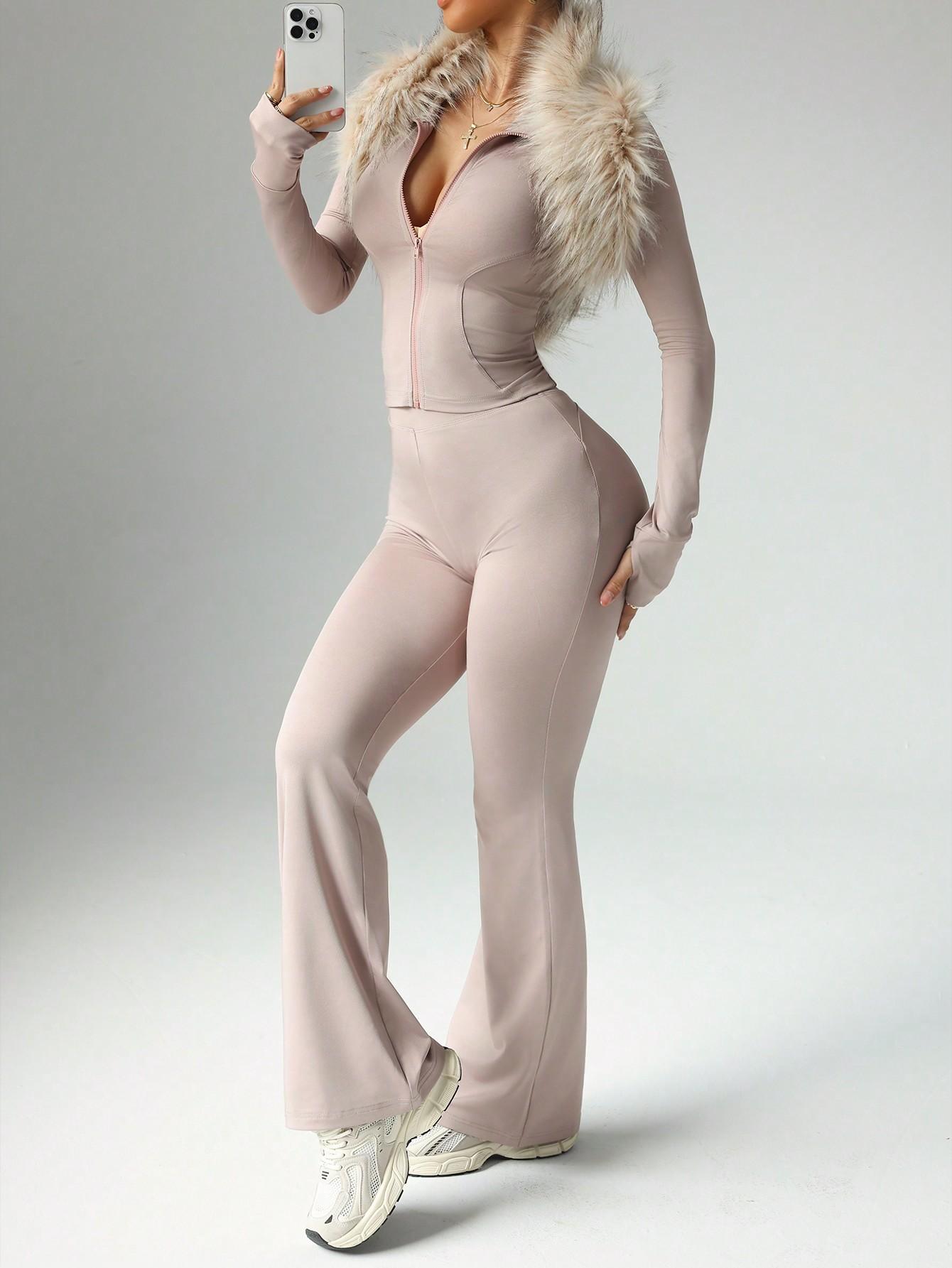 LEGGINSY BLUZA KOMPLET SPORTOWY