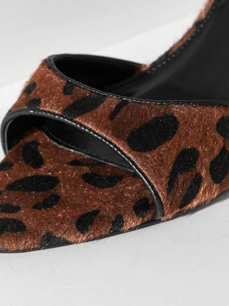 klapki obcas animal print