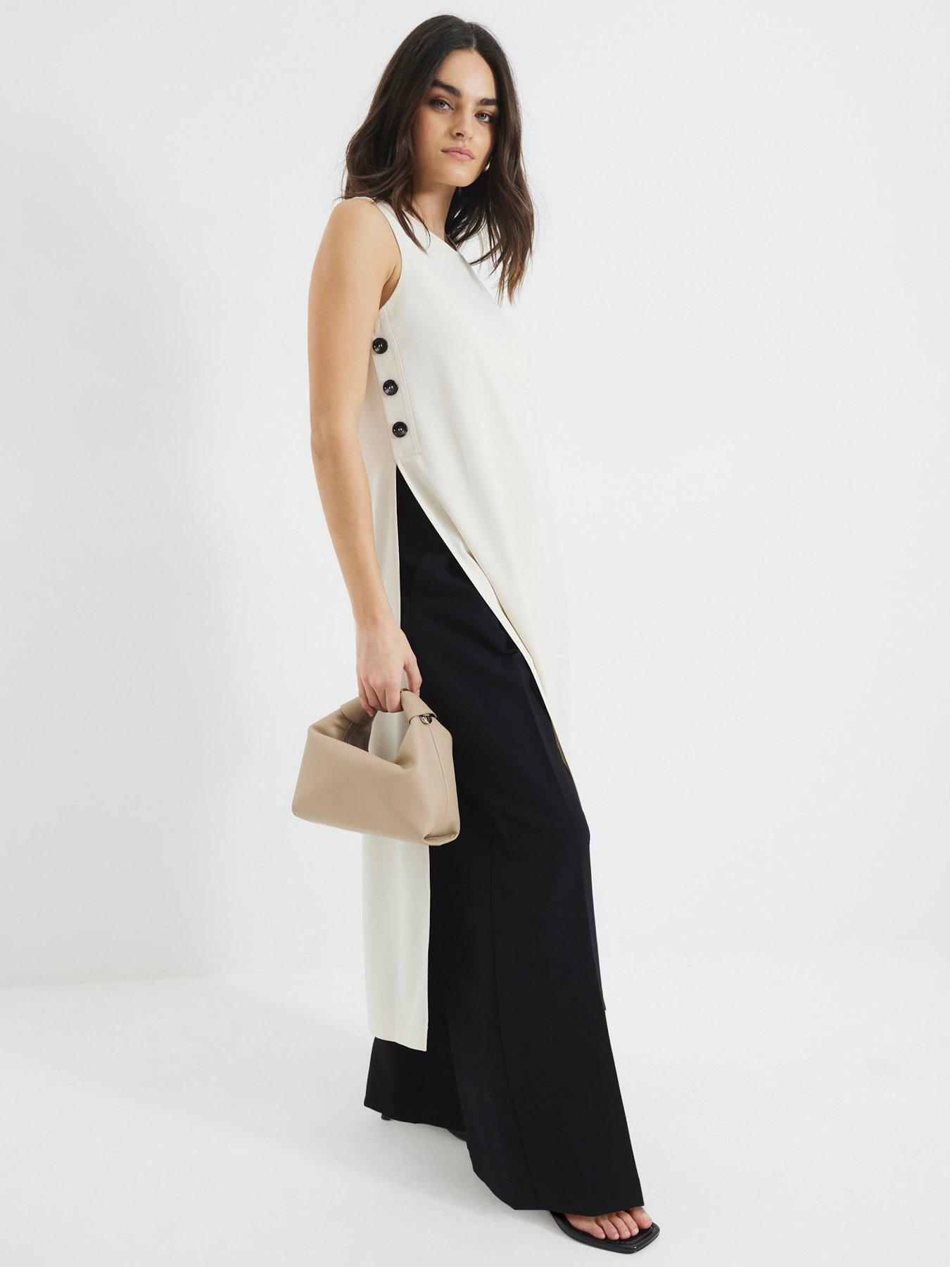 RIVER ISLAND TOP MAXI WYCIĘCIA GUZIKI 