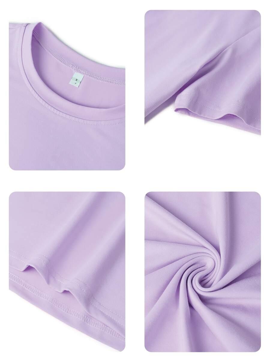 FIOLETOWY T-SHIRT PRINT 