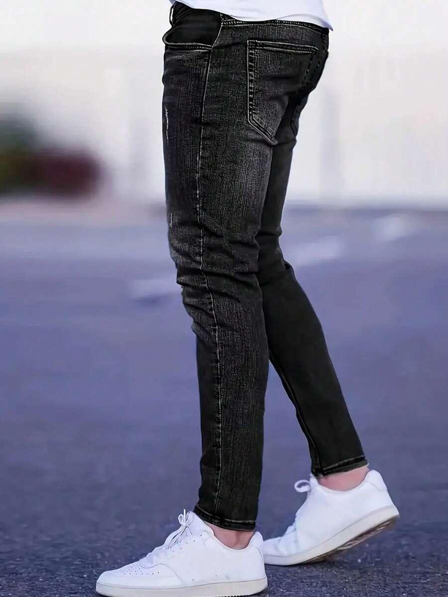 CZARNE SPODNIE JEANS