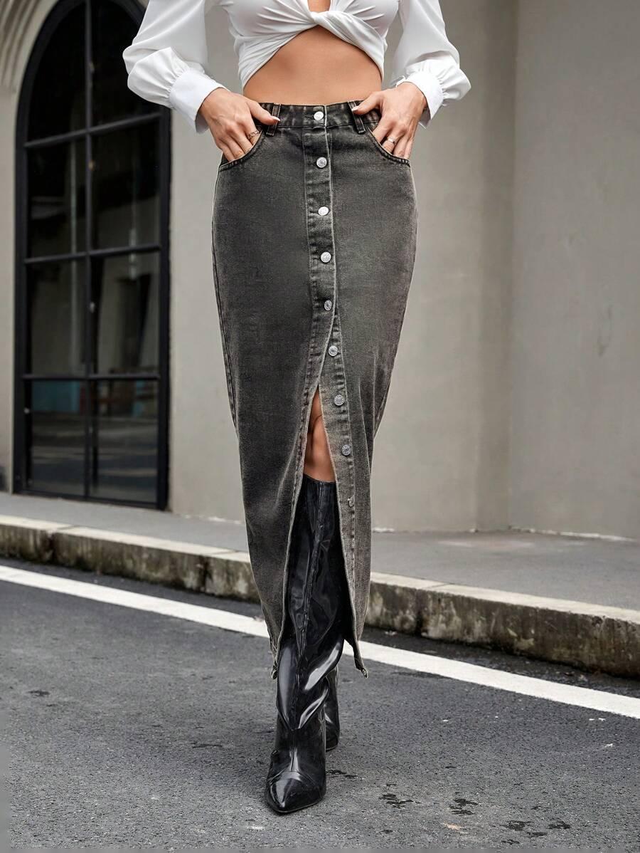 CZARNA SPÓDNICA JEANS