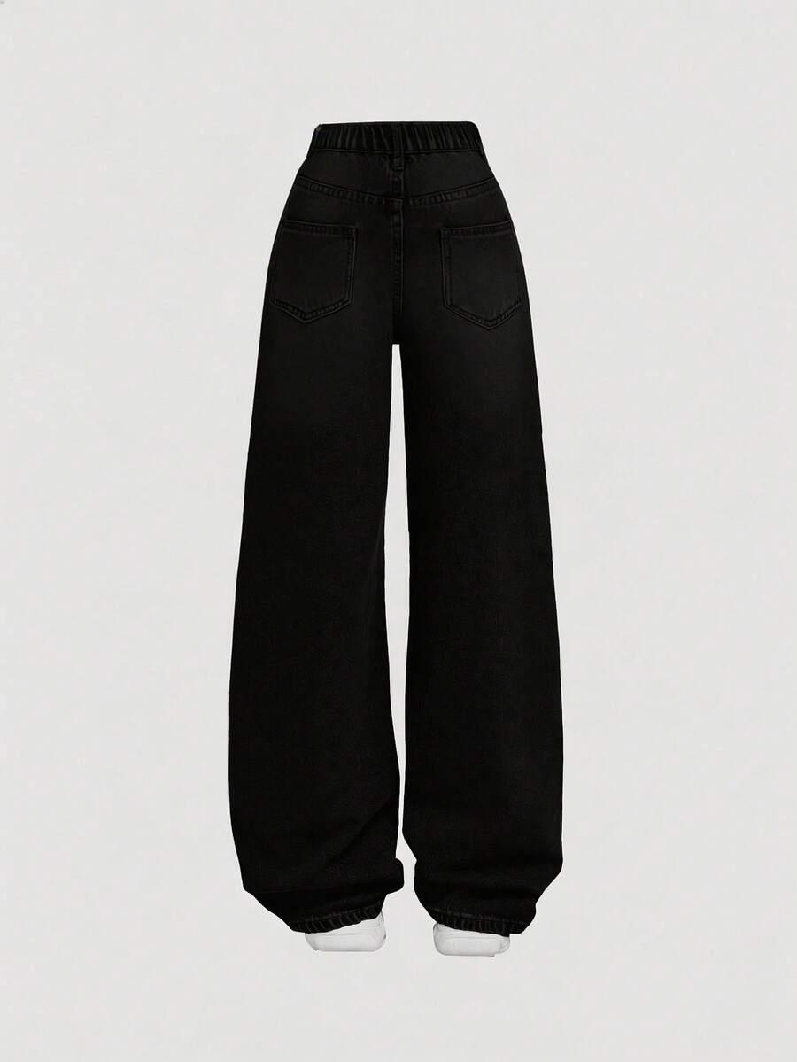 CZARNE SPODNIE JEANS