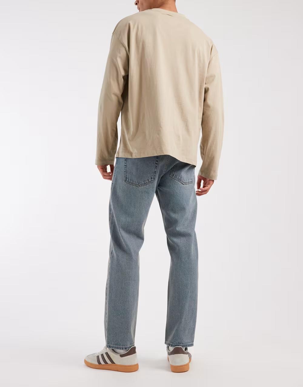NIEBIESKIE SPODNIE JEANS PROSTA NOGAWKA