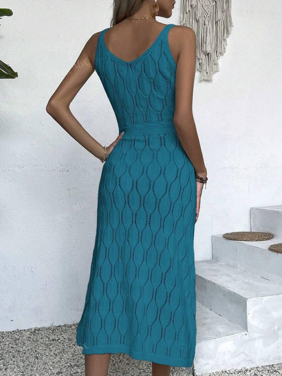 DZIANINOWA MIDI SUKIENKA V-NECK