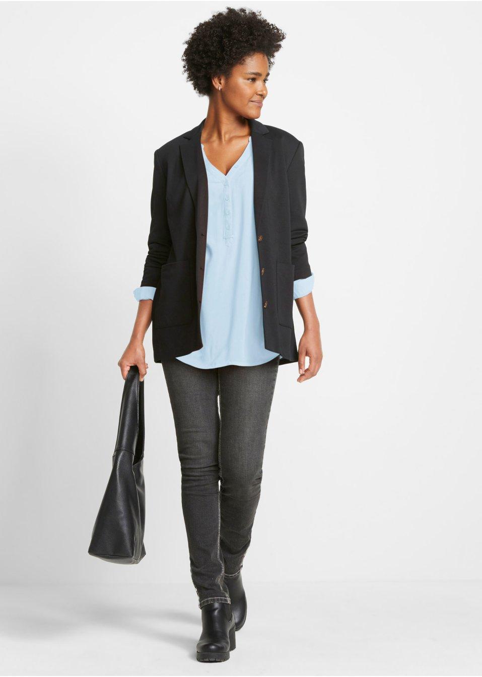 NIEBIESKA BLUZKA V-NECK 