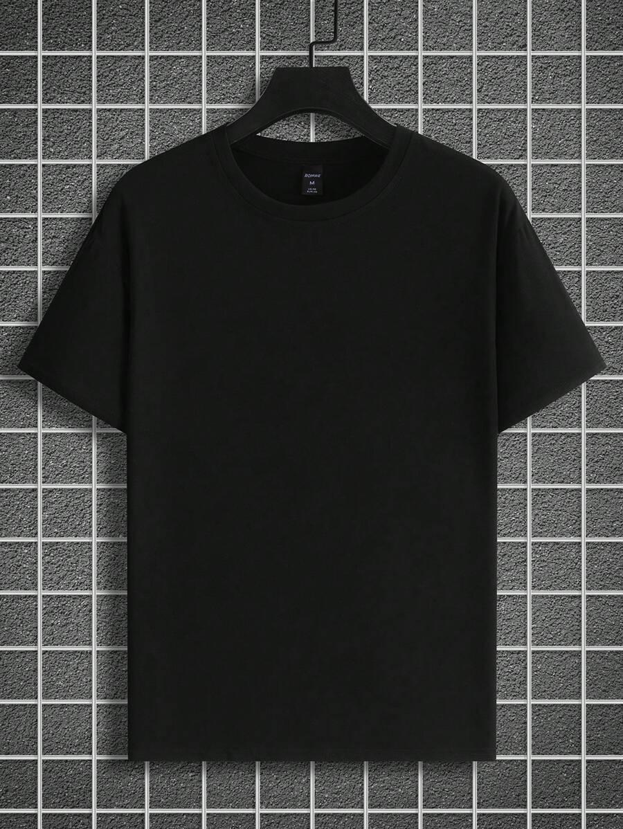czarny t-shirt krótki rękaw