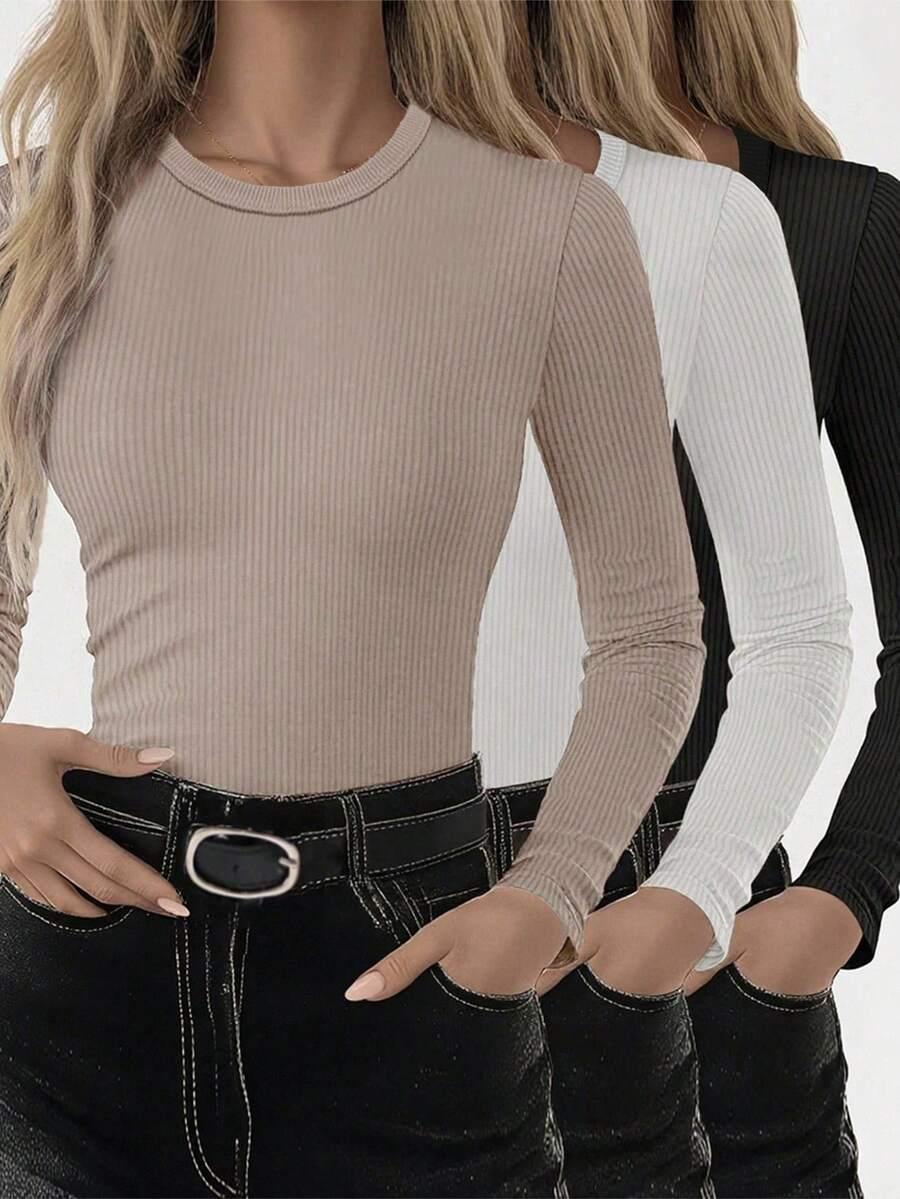 bluzka z długim rękawem 3-pack