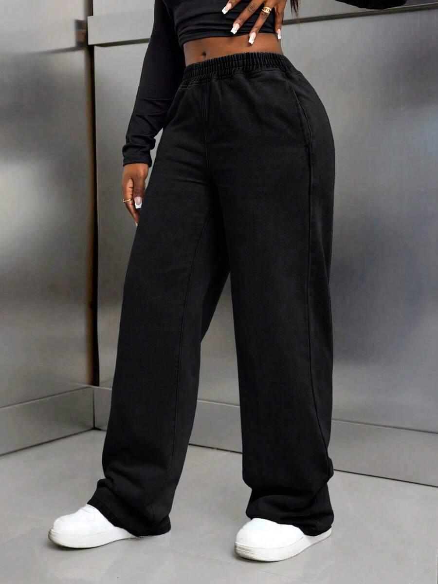 CZARNE SPODNIE JEANS