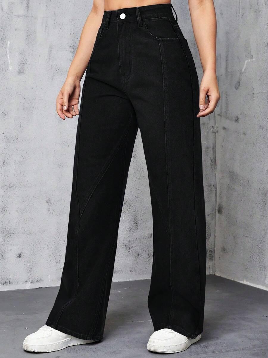 CZARNE SPODNIE JEANS 