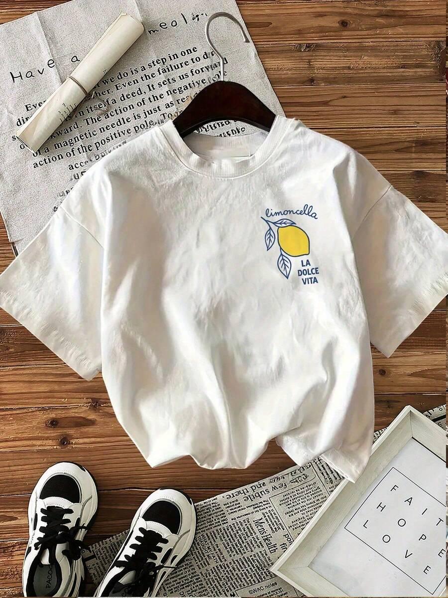 biały t-shirt print