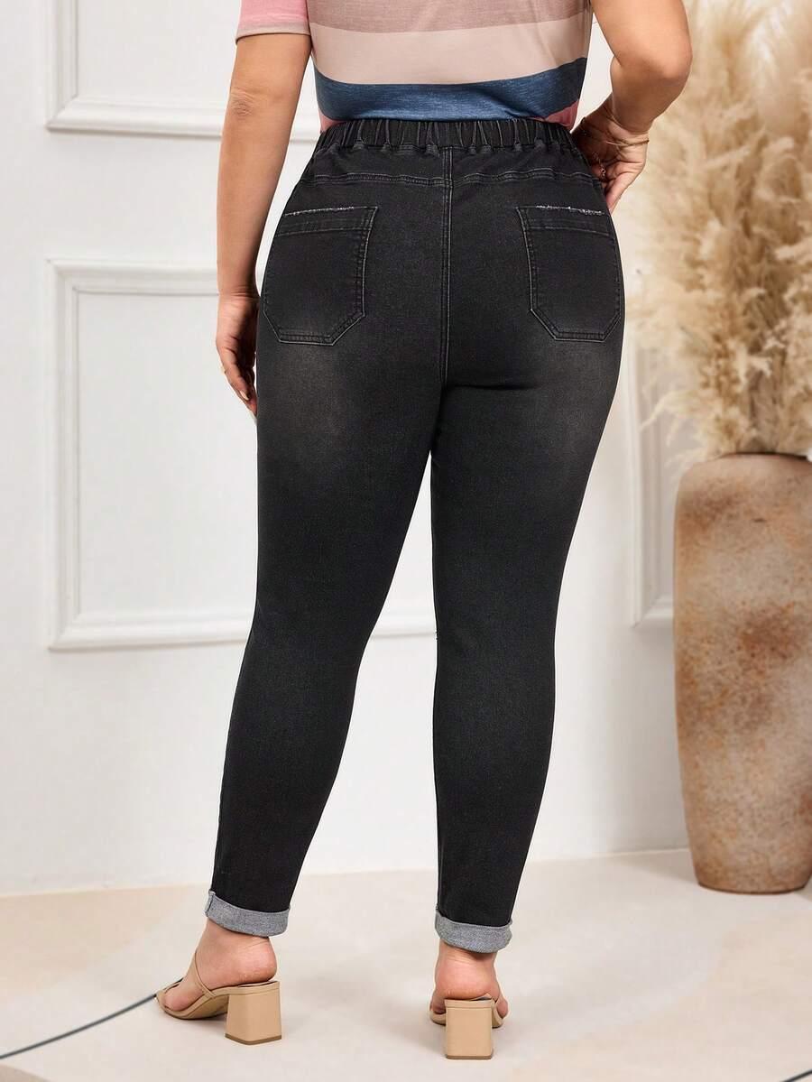 CZARNE JEANSY KIESZENIE 