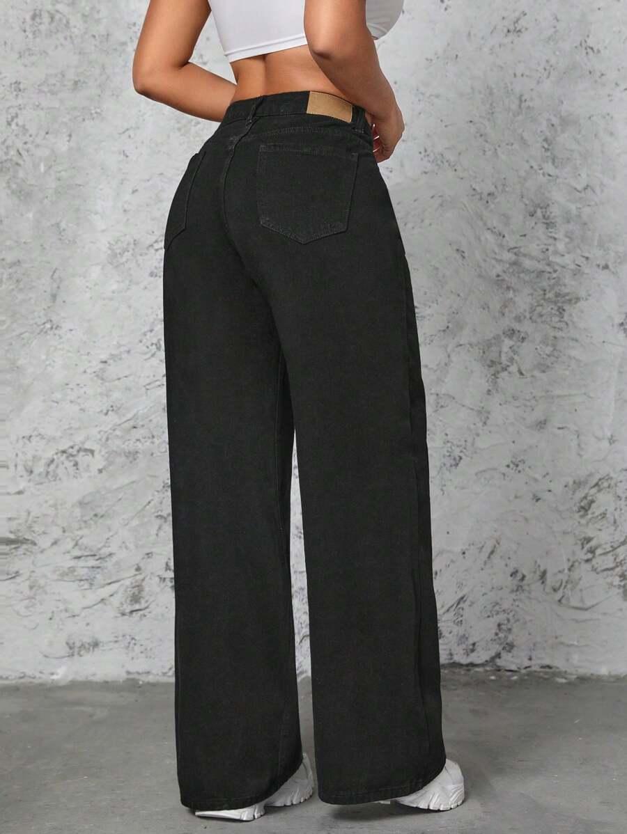 CZARNE SPODNIE JEANS