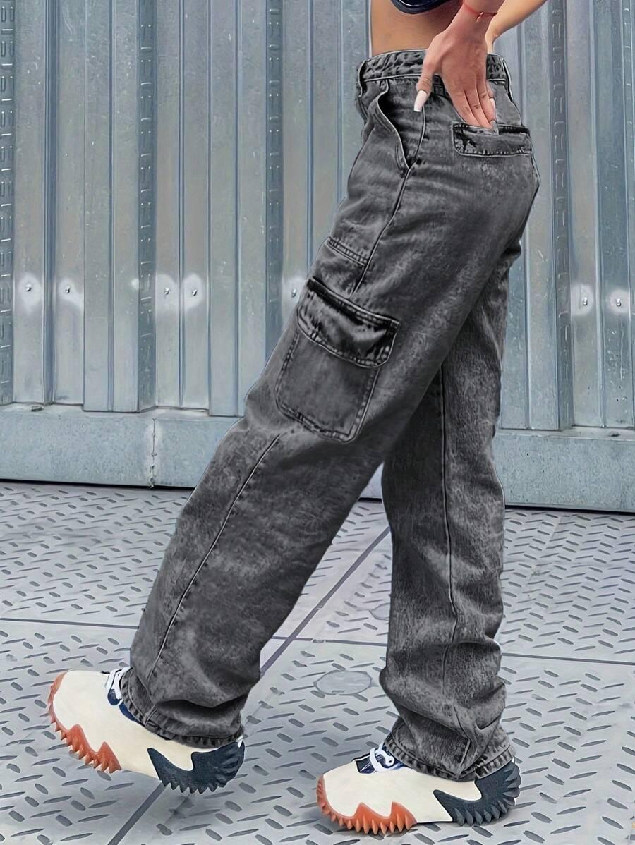 SZARE SPODNIE JEANS 