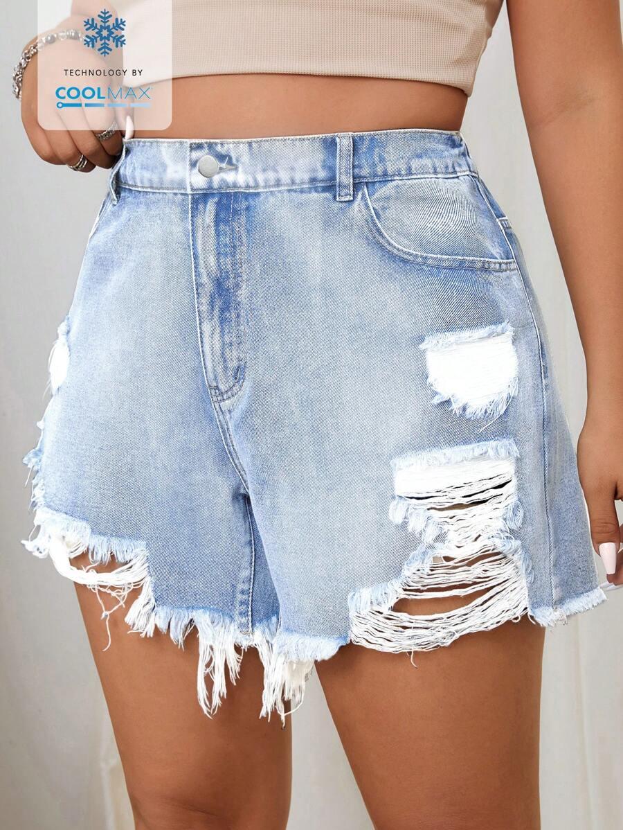 spodenki jeans przetarcia