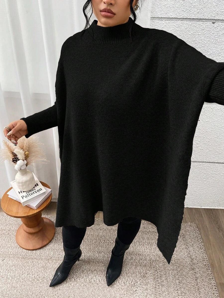 czarny sweter stójka