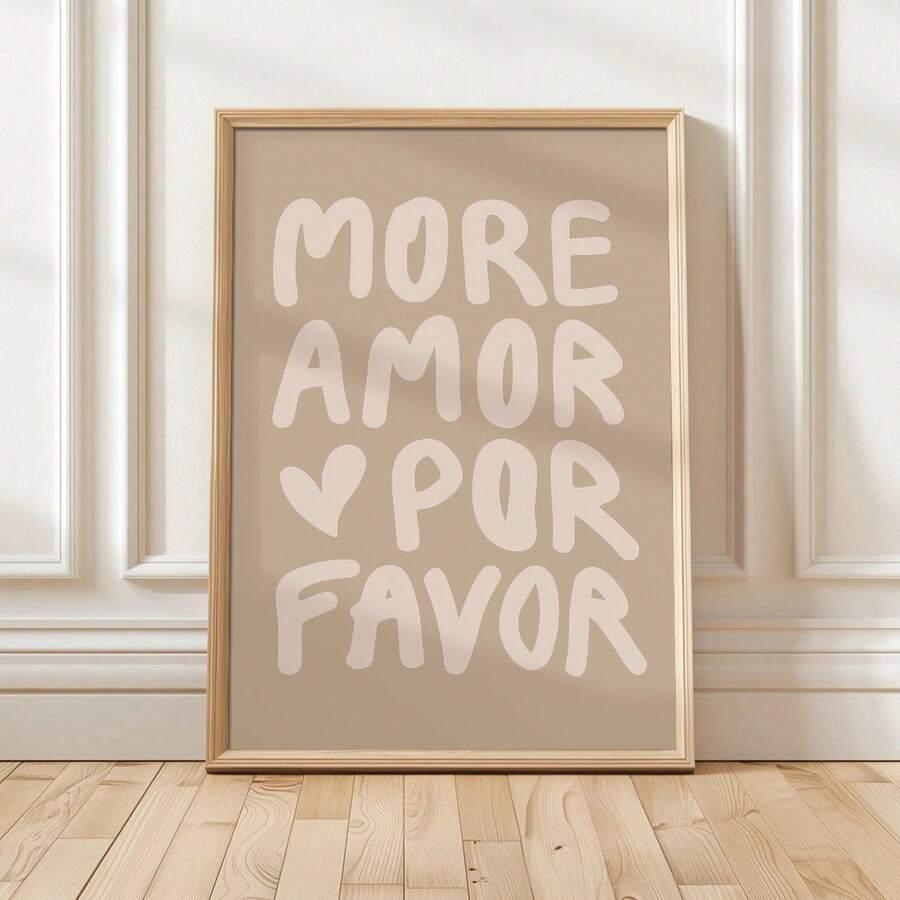 plakat na płótnie napis more amor por favor
