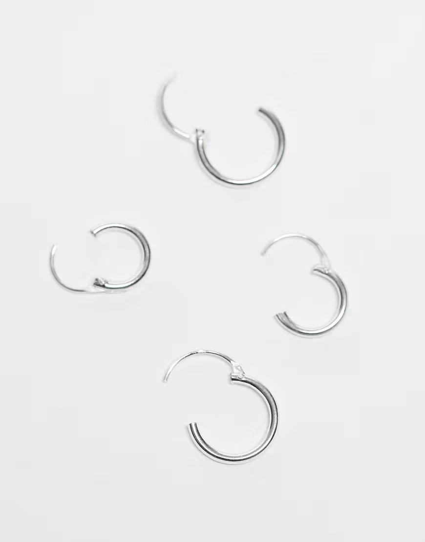 srebrne kolczyki 4-pack