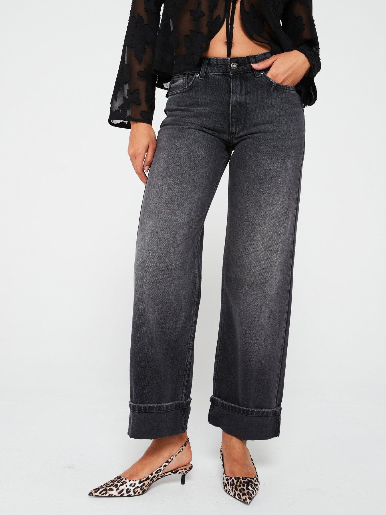 ONLY JEANSY Z SZEROKIMI NOGAWKAMI MID WAIST 