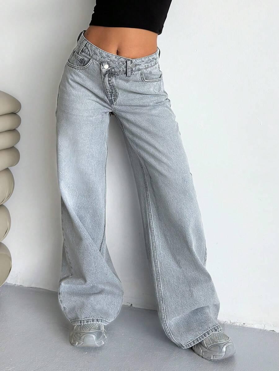 szare spodnie jeans