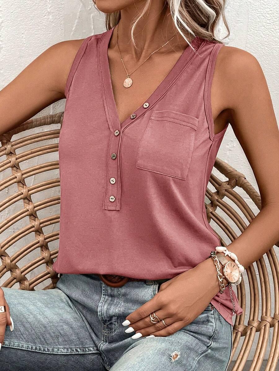 RÓŻOWA BLUZKA V-NECK 