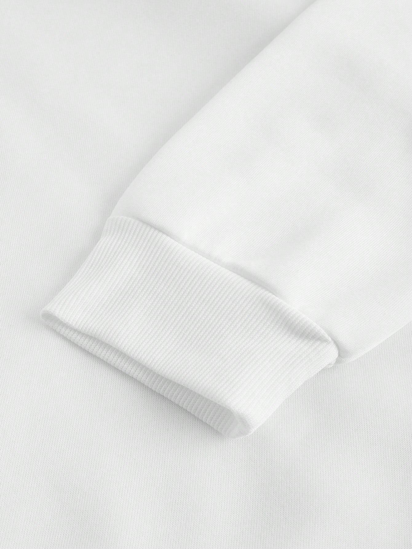 BIAŁA BLUZA OKRĄGŁY DEKOLT