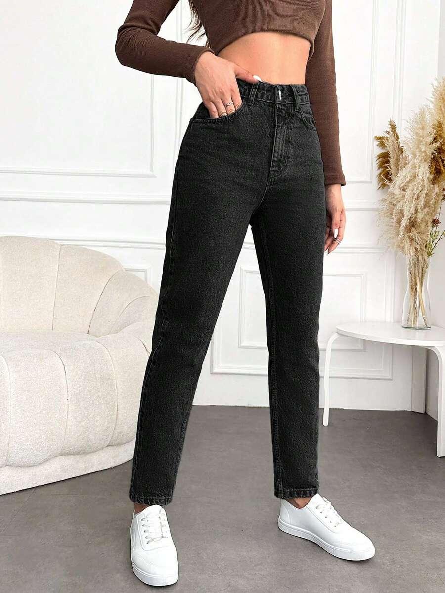 CZARNE SPODNIE JEANS