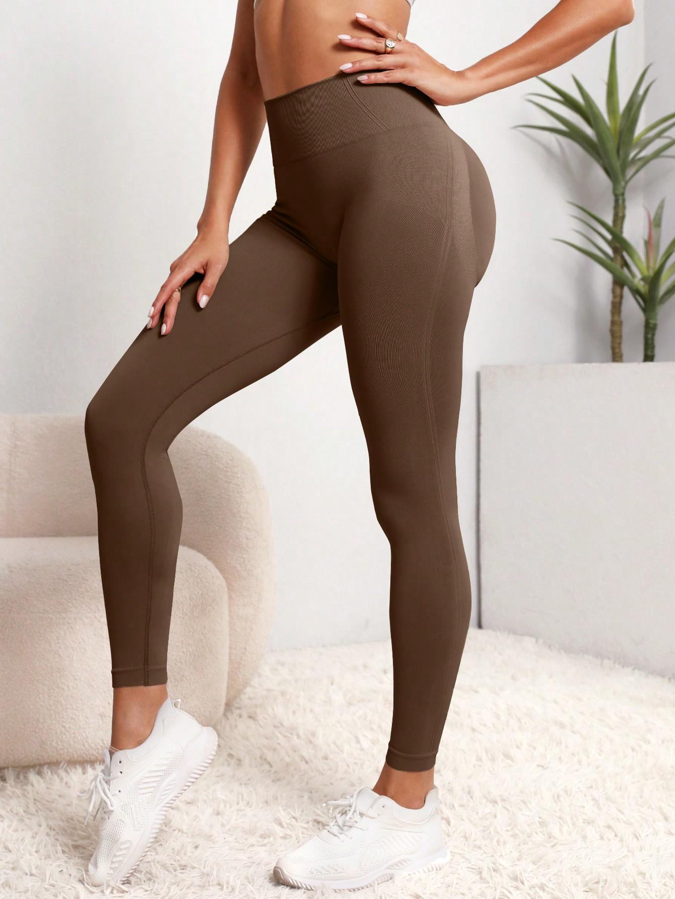 BRĄZOWE SPORTOWE LEGGINSY