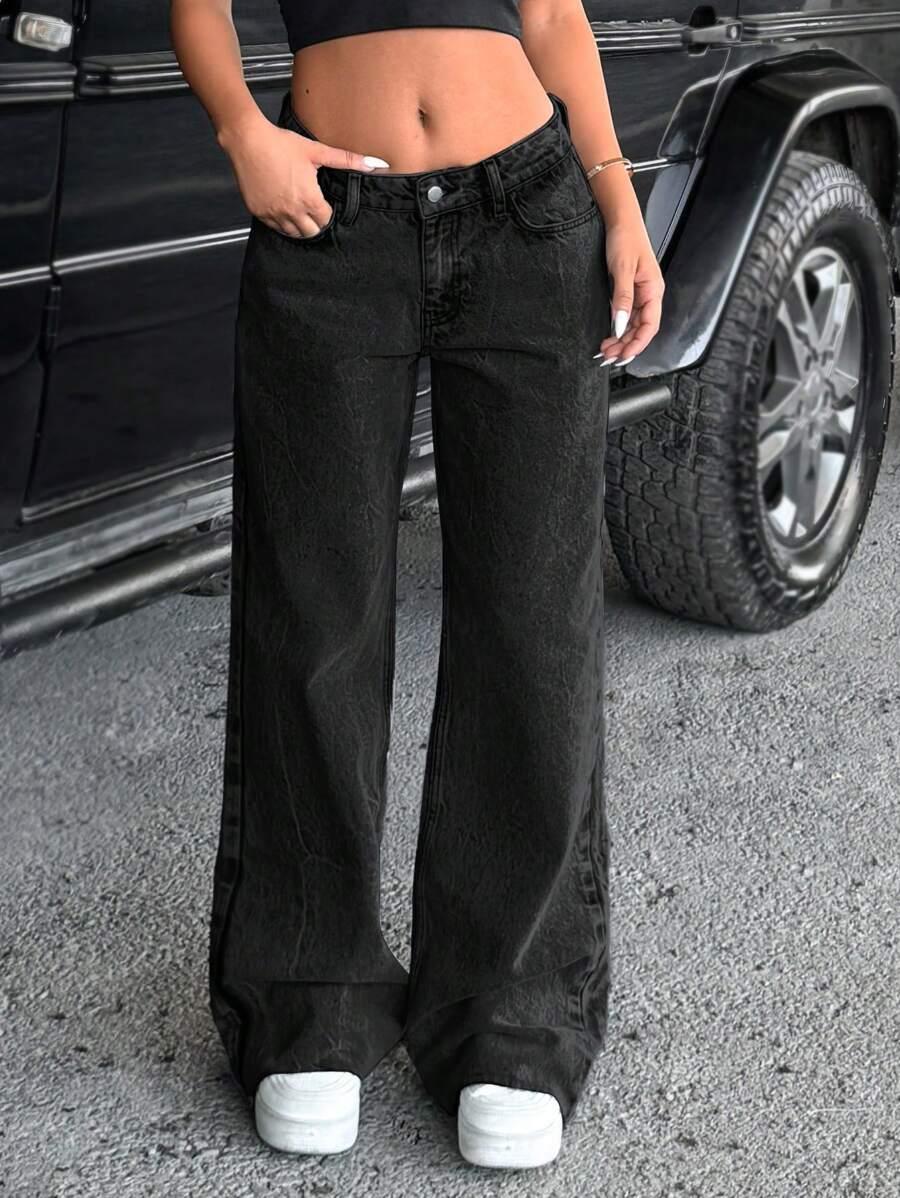 czarne spodnie jeans