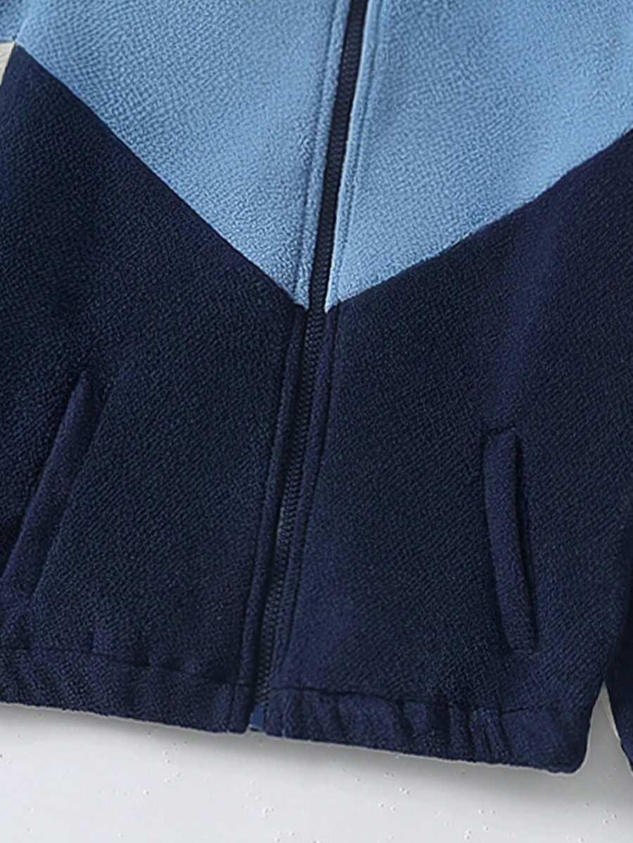 polarowy komplet bluza spodnie kontrast