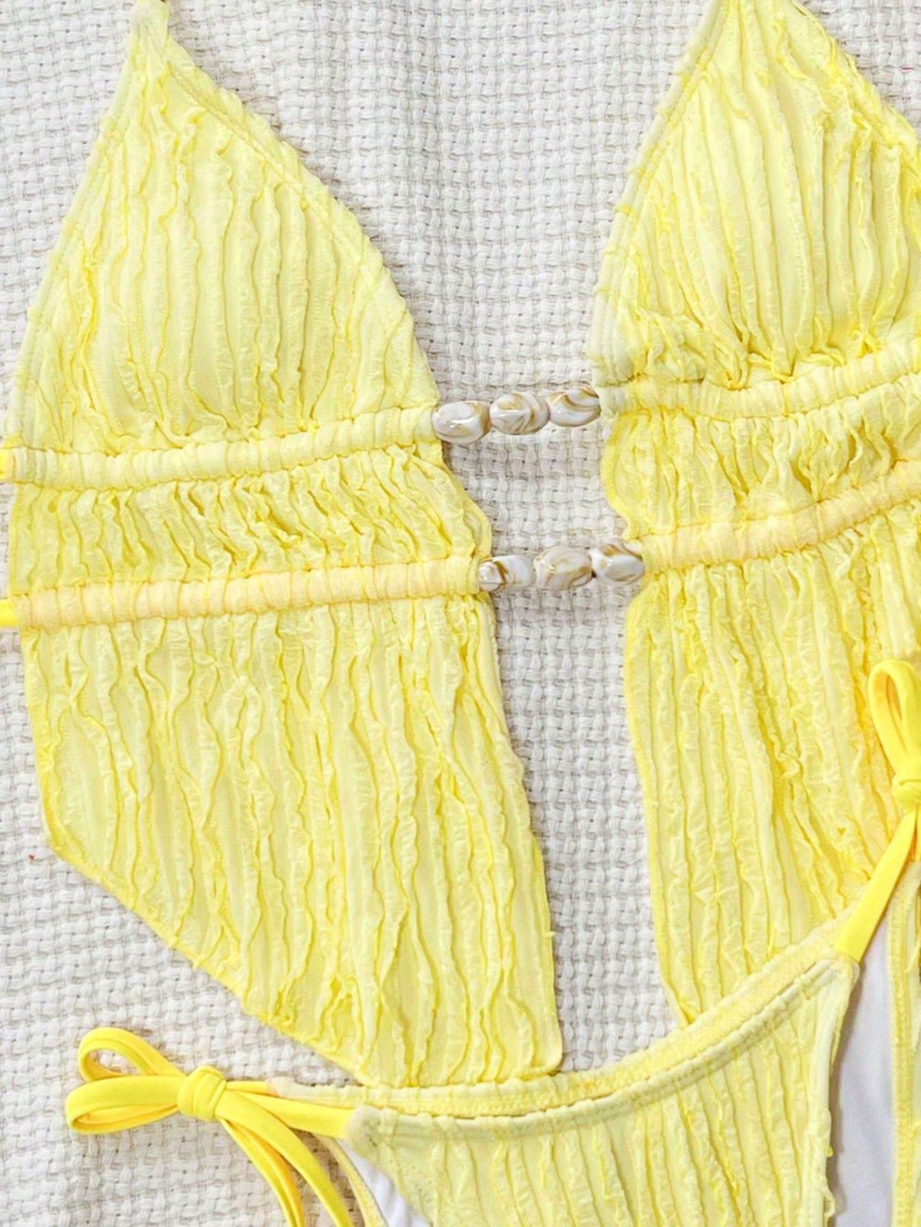 żółty dół od bikini 