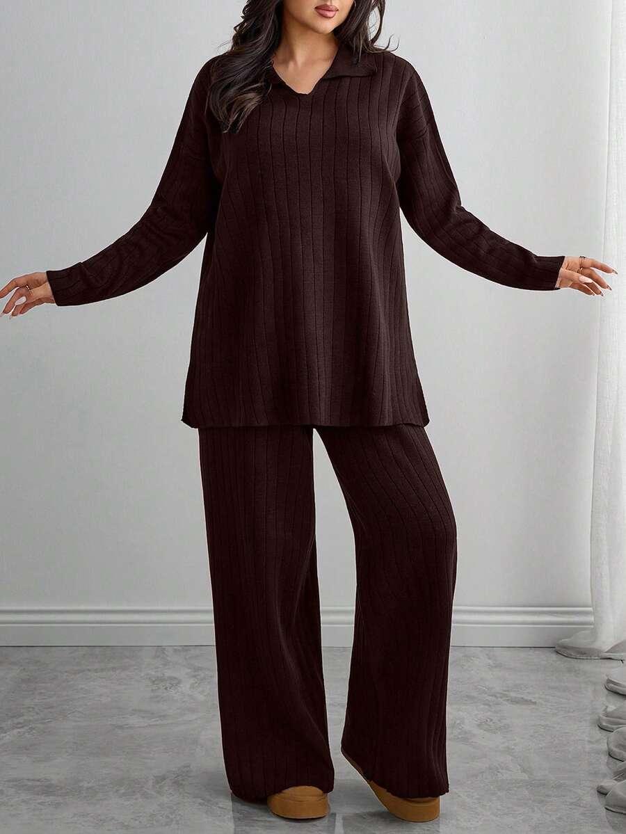 SWETER SPODNIE KOMPLET 