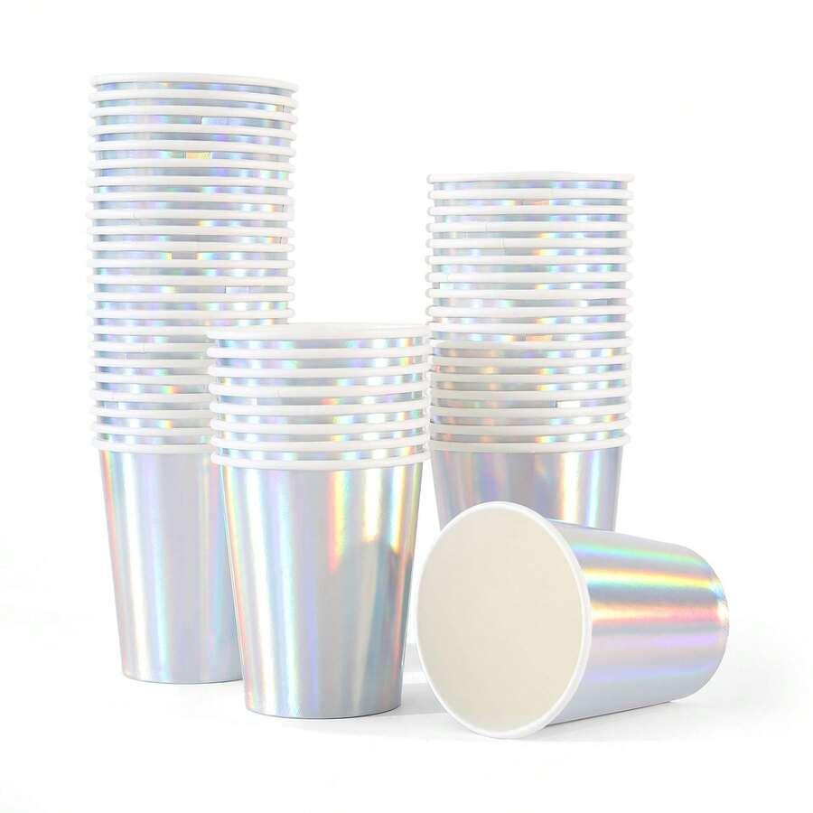 HOLOGRAFICZNE KUBKI PAPIEROWE 50-pack