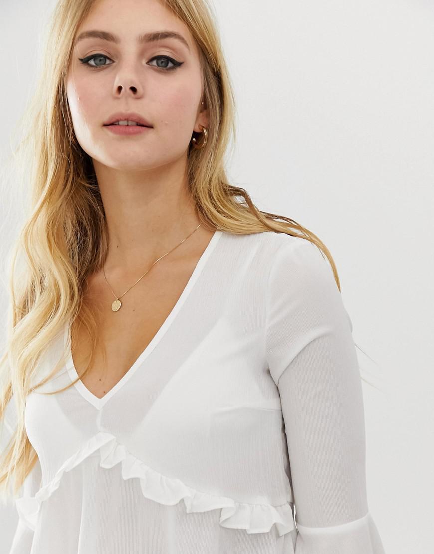 BIAŁA BLUZKA V-NECK