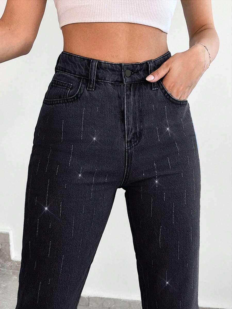 CZARNE SPODNIE JEANS