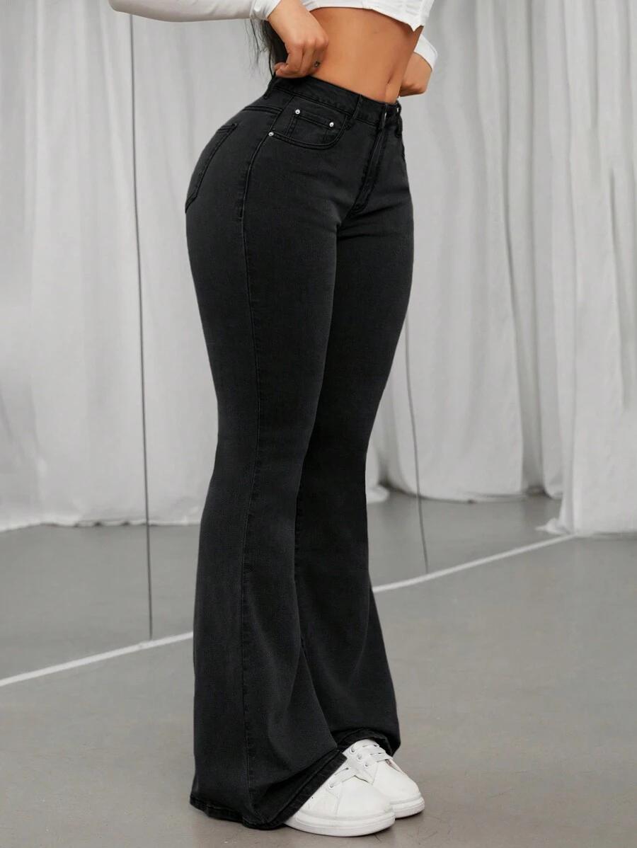 CZARNE SPODNIE JEANS