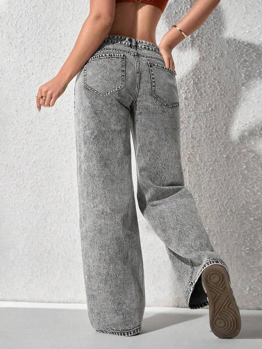 szare spodnie jeans 