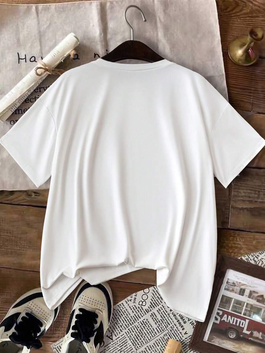 BIAŁY T-SHIRT OKRĄGŁY DEKOLT