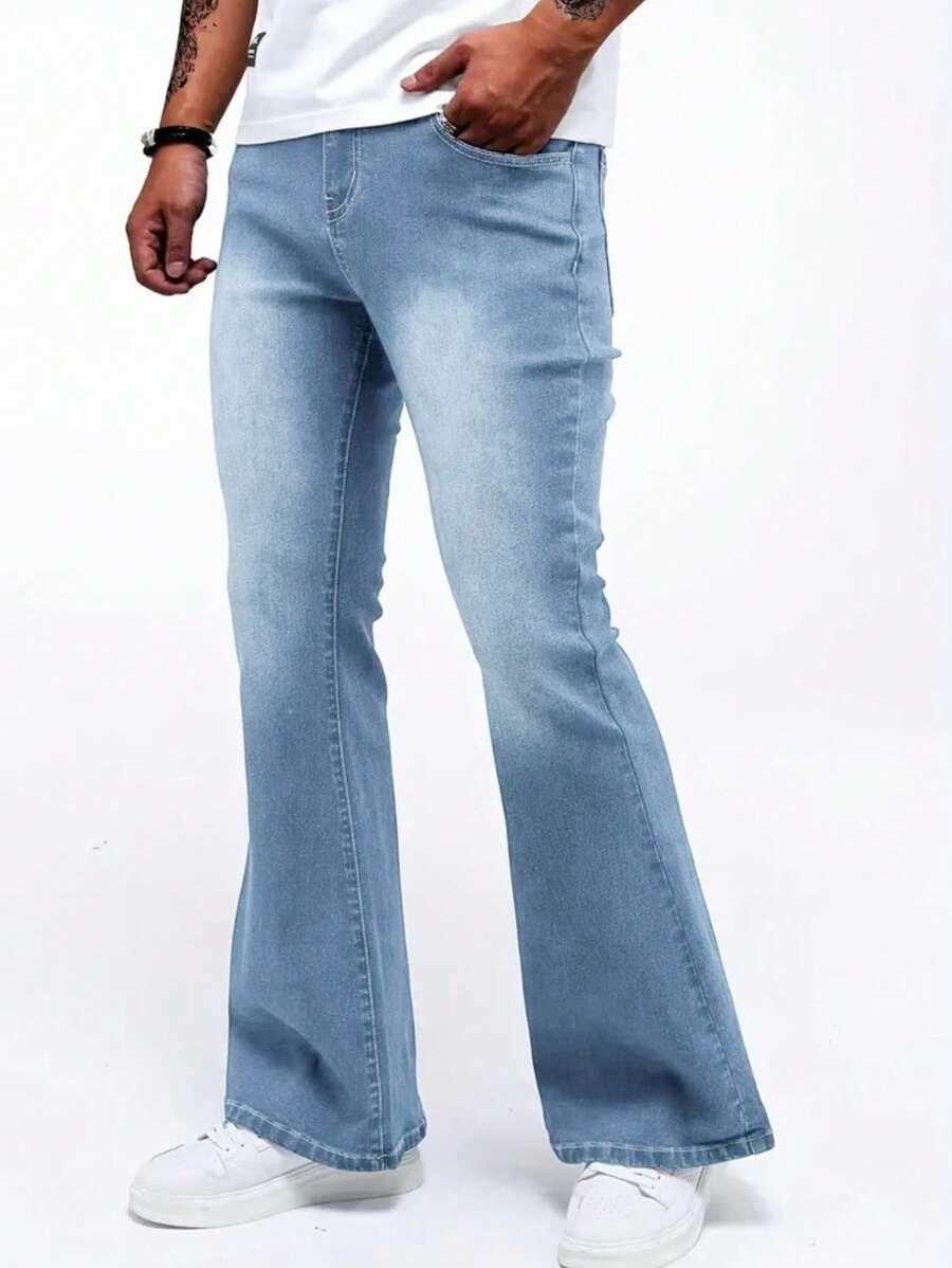 NIEBIESKIE SPODNIE JEANS DZWONY