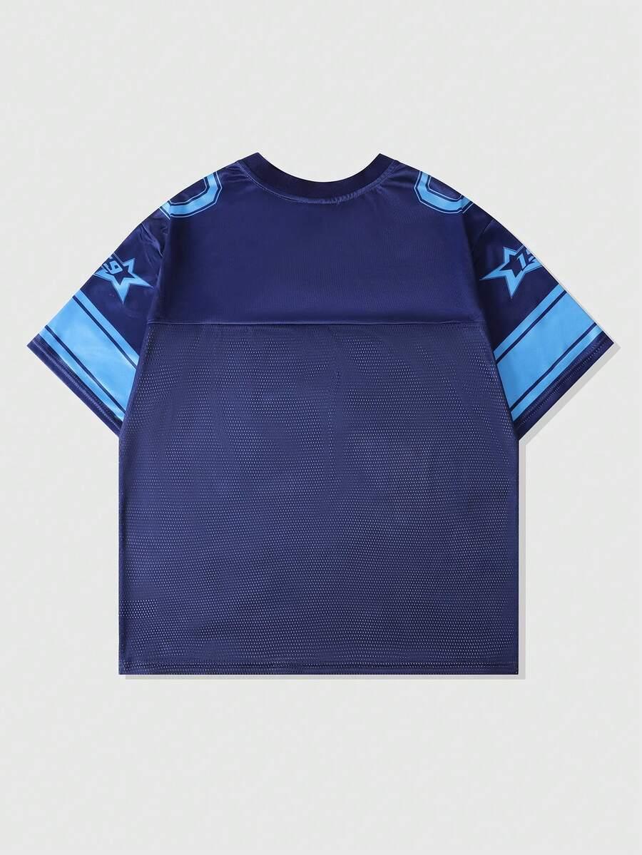 GRANATOWY T-SHIRT PRINT