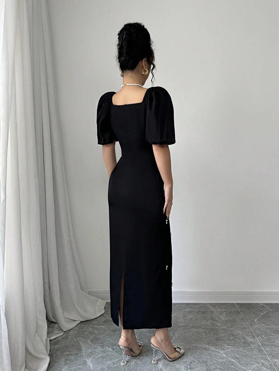 CZARNA MAXI SUKIENKA