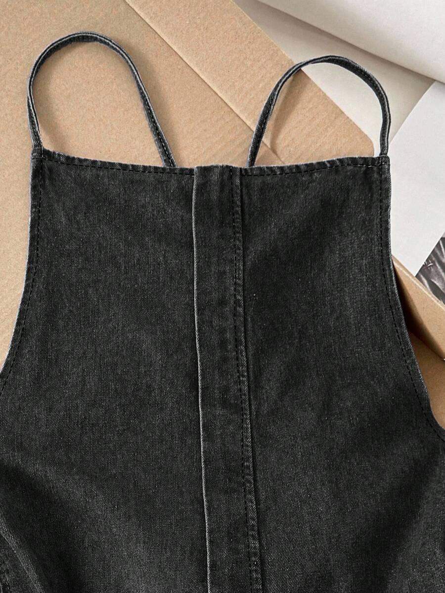 CZARNY KOMBINEZON JEANS