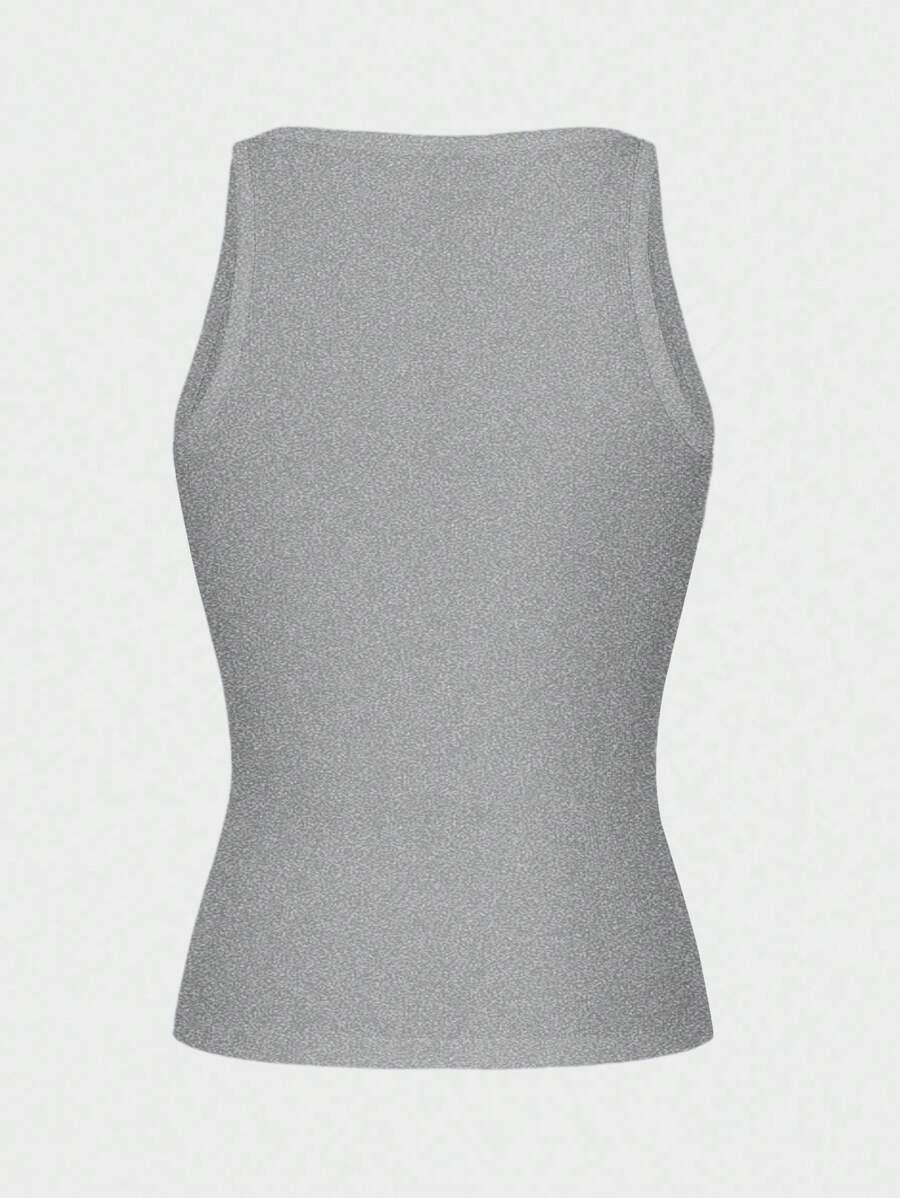 SZARY PRĄŻKOWANY TOP