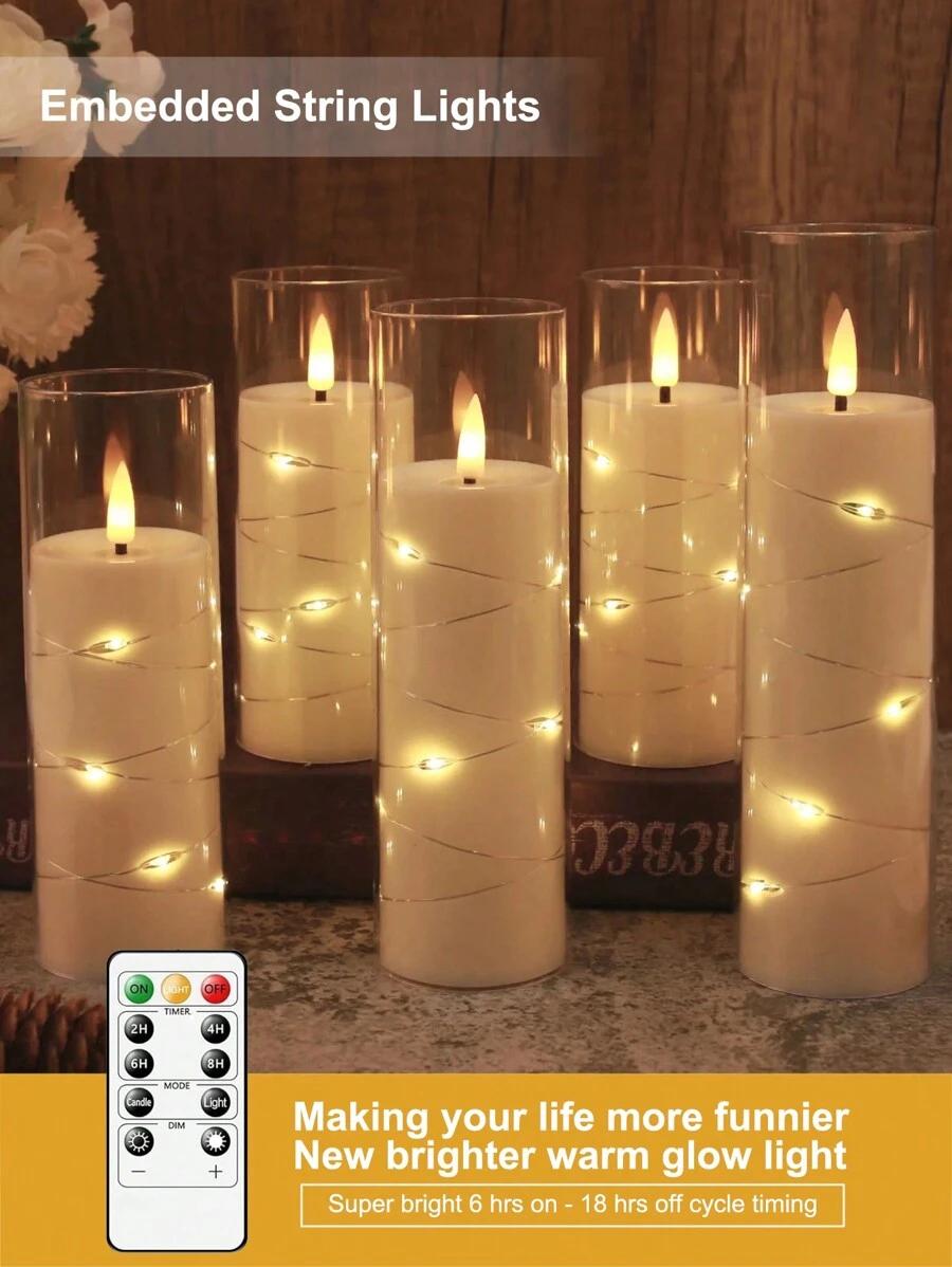 świece ozdobne 5-pack
