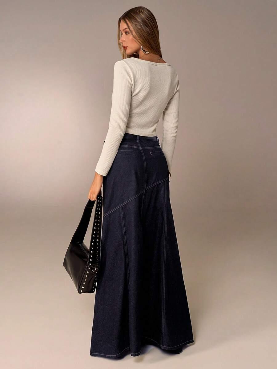 maxi spódnica jeans