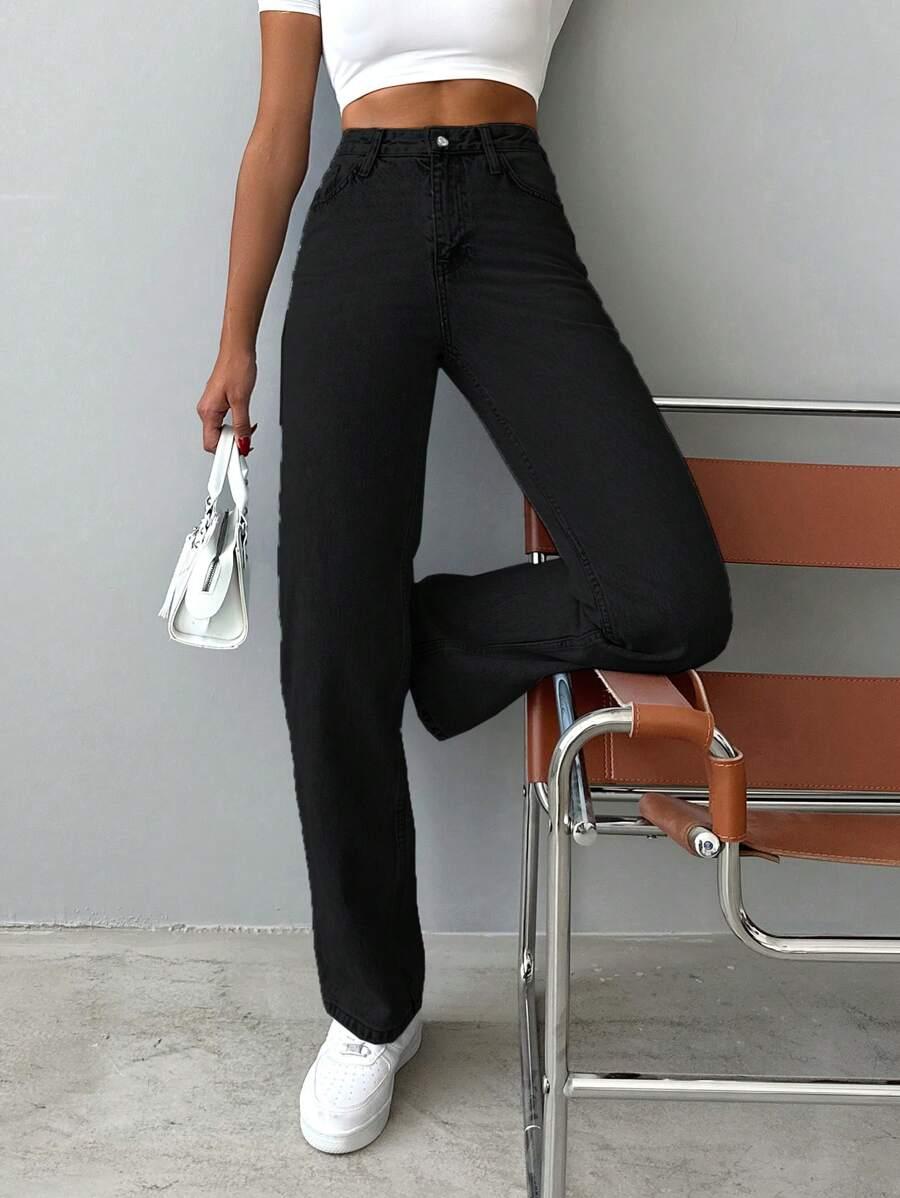 PROSTE SPODNIE JEANS WYSOKI STAN