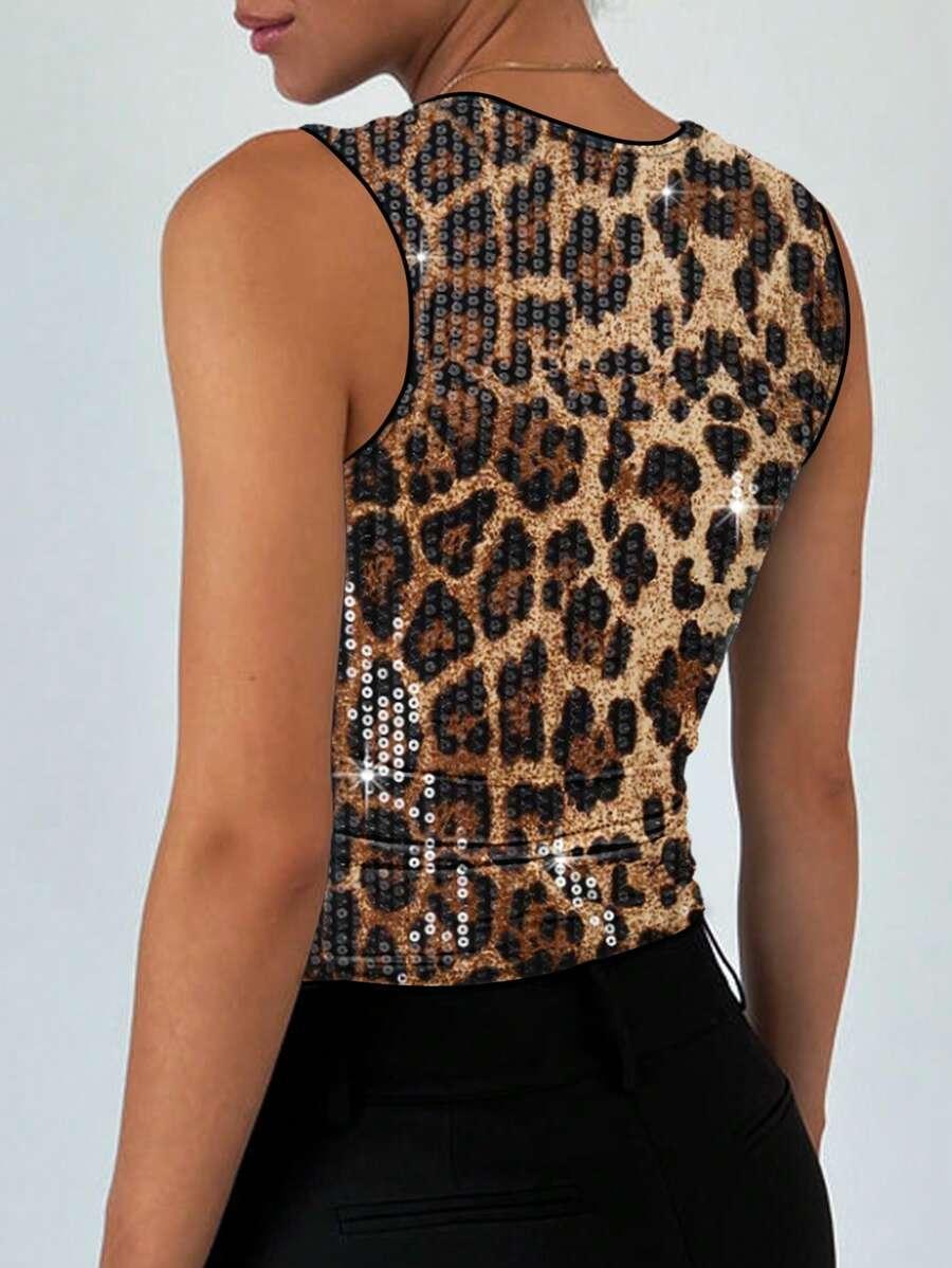 TOP ANIMAL PRINT cekiny